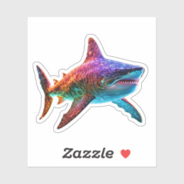 Neon Spectrum Shark Aufkleber