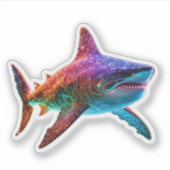 Neon Spectrum Shark Aufkleber (Vorderseite)