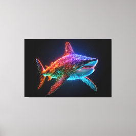 Neon Spectrum Shark Leinwanddruck