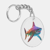 Neon Spectrum Shark Schlüsselanhänger (Vorderseite links)