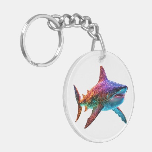 Neon Spectrum Shark Schlüsselanhänger (Vorderseite links)