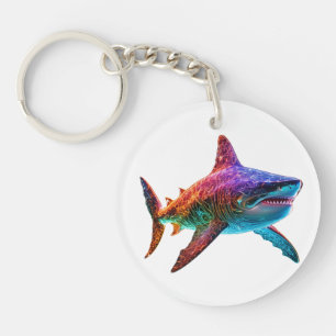 Neon Spectrum Shark Schlüsselanhänger