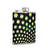 Neon Spheres auf der schwarzen Flasche Flachmann (Rechts)