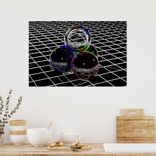 Neon Spheres Poster (Küche)