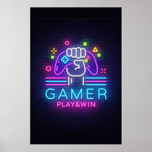 Neon-Spieler Poster