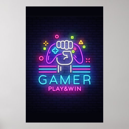 Neon-Spieler Poster (Vorne)
