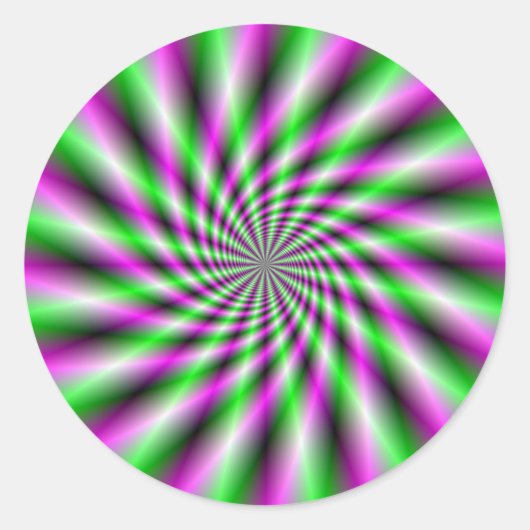 Neon Spinning Wheel Round Aufkleber (Vorderseite)