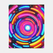 Neon Spiral Light Art Fleecedecke (Vorderseite)