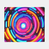 Neon Spiral Light Art Fleecedecke (Vorderseite (Horizontal))