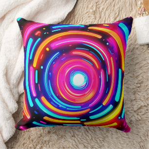 Neon Spiral Light Art Kissen