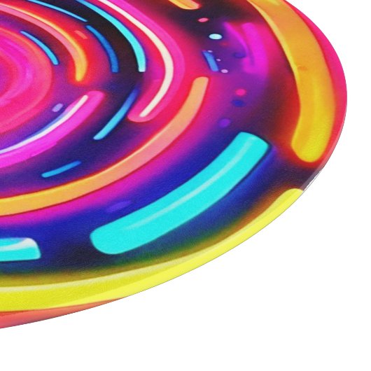 Neon Spiral Light Art Schneidebrett (Ecke)