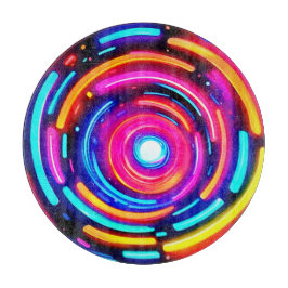 Neon Spiral Light Art Schneidebrett