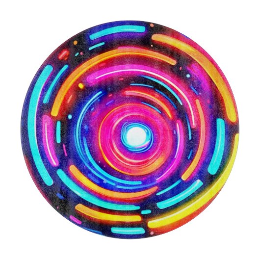 Neon Spiral Light Art Schneidebrett (Vorderseite)