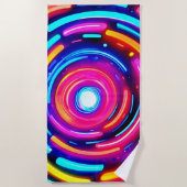 Neon Spiral Light Art Strandtuch (Vorderseite)