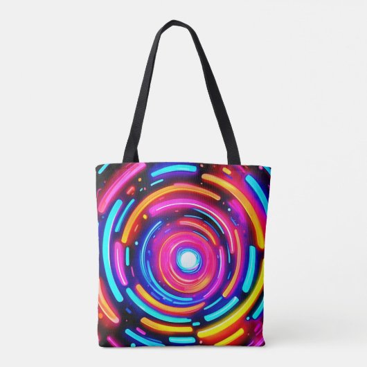 Neon Spiral Light Art Tasche (Rückseite)