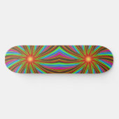 Neon Spiral Vortex – Vibrant Fractal Motion Design Skateboard (Horizontal)