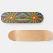 Neon Spiral Vortex – Vibrant Fractal Motion Design Skateboard (Horizontal)
