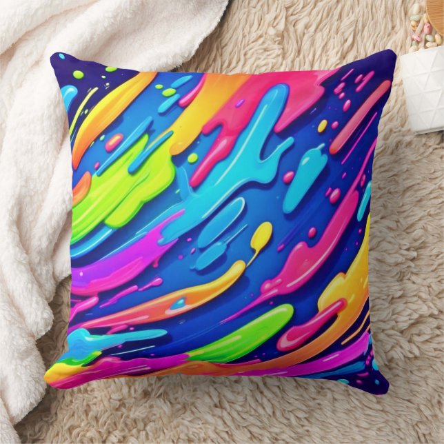 Neon Splash Abstrakt Art Magic Kissen (Decke)