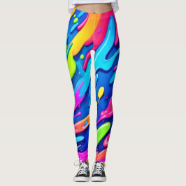 Neon Splash Abstrakt Art Magic Leggings