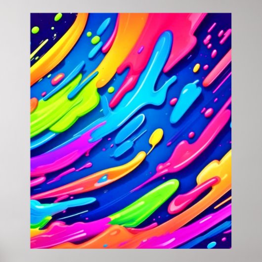 Neon Splash Abstrakt Art Magic Poster (Vorne)