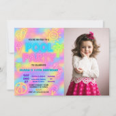 Neon Splash Pool Party Einladung (Vorderseite)