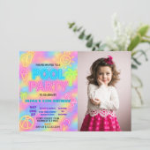 Neon Splash Pool Party Einladung (Stehend Vorderseite)