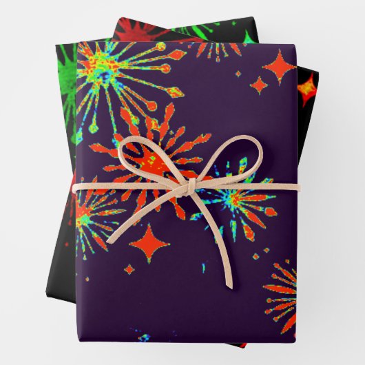 Neon Splash Wrapping Paper Geschenkpapier Set (Beispiel)