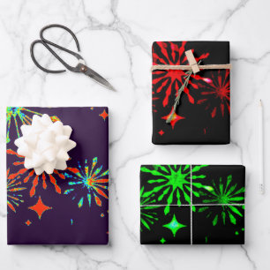 Neon Splash Wrapping Paper Geschenkpapier Set