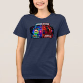 Neon Split‑Panel Ein entzweites Haus Tri-Blend Shirt (Vorderseite)