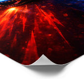 Neon Split Speed Supercar – Red & Blue Energy Burs Poster (Ecke)