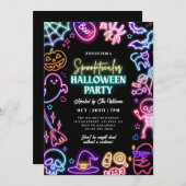 Neon Spooktacular Halloween Einladung (Vorne/Hinten)