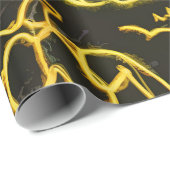 Neon Spooky Halloween Ghost Bats Pumpkins Muster Geschenkpapier (Rolleneckpunkt)