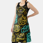 Neon Spooky Halloween Ghost Bats Pumpkins Muster Schürze (InSitu)