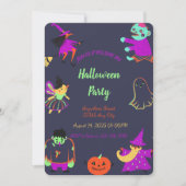 Neon Spooky Halloween-Party Einladung (Vorderseite)