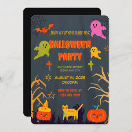 Neon Spooky Halloween-Party Einladung