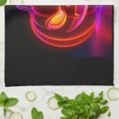 Neon Spooky Pumpkin Halloween Kitchen Towel Geschirrtuch (Gefaltet)