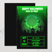 NEON SPOOKY SPUK HOUSE HALLOWEEN-PARTY EINLADUNG (Vorne/Hinten)