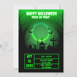 NEON SPOOKY SPUK HOUSE HALLOWEEN-PARTY EINLADUNG