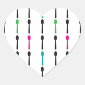 Neon Spoons Herz-Aufkleber (Vorderseite)