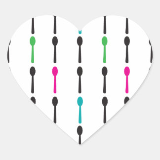 Neon Spoons Herz-Aufkleber
