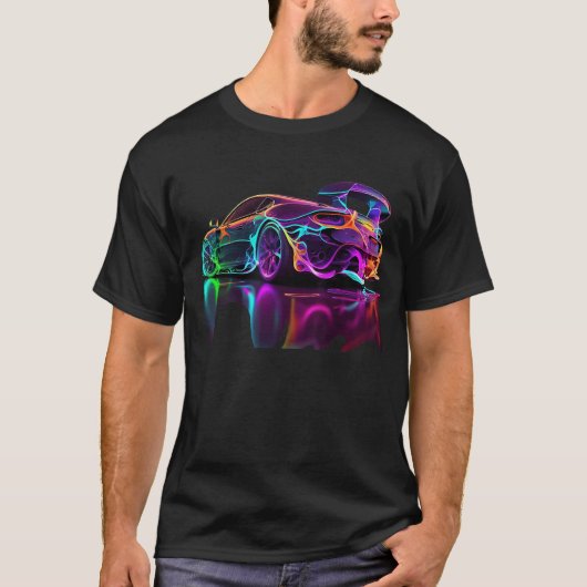Neon Sports Car retro T-Shirt (Vorderseite)