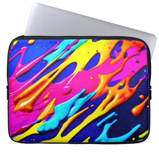 Neon-Spritz-Design Laptopschutzhülle (Vorderseite)