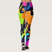 Neon Spritzer Art: Lebendiger Abstrakter Expressio Leggings (Rückseite)