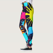 Neon Spritzer Art: Lebendiger Abstrakter Expressio Leggings (Links)