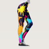 Neon Spritzer Art: Lebendiger Abstrakter Expressio Leggings (Rechts)