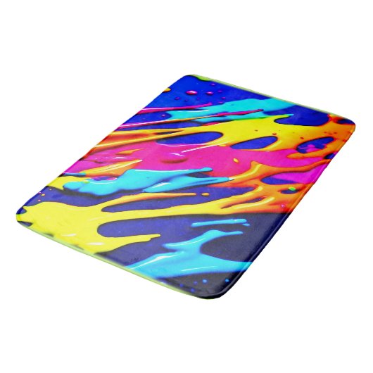 Neon Spritzer Design Badematte (Schrägansicht)