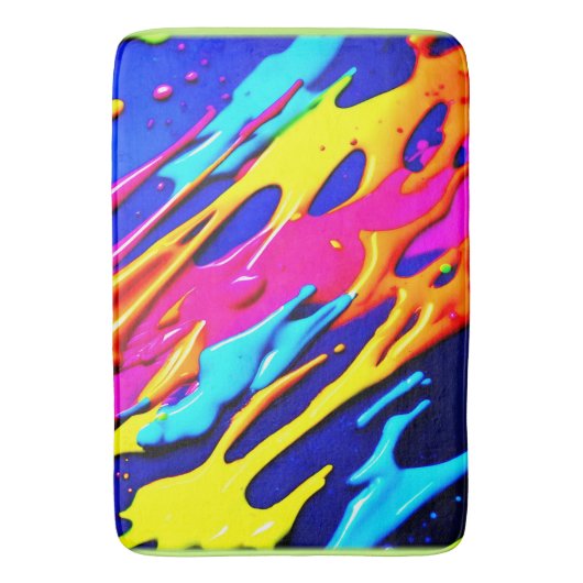 Neon Spritzer Design Badematte (Vorderseite Vertikal)