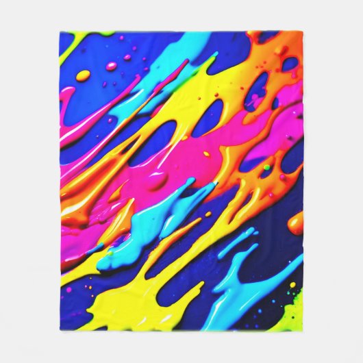 Neon Spritzer Design Fleecedecke (Vorderseite)