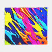 Neon Spritzer Design Fleecedecke (Vorderseite (Horizontal))