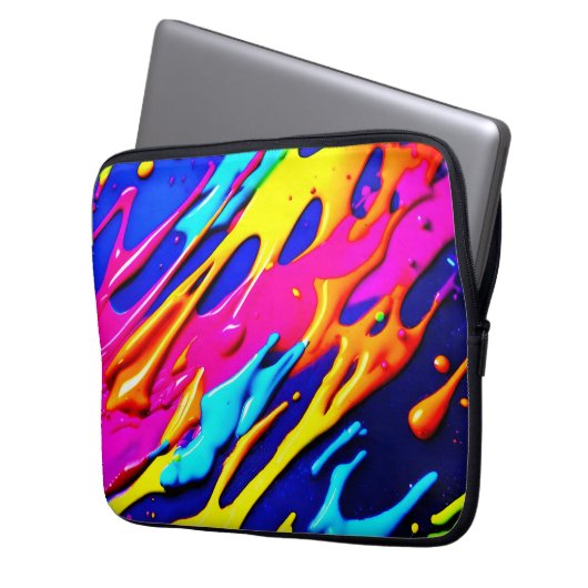 Neon Spritzer Design Laptopschutzhülle (Vorderseite Links)